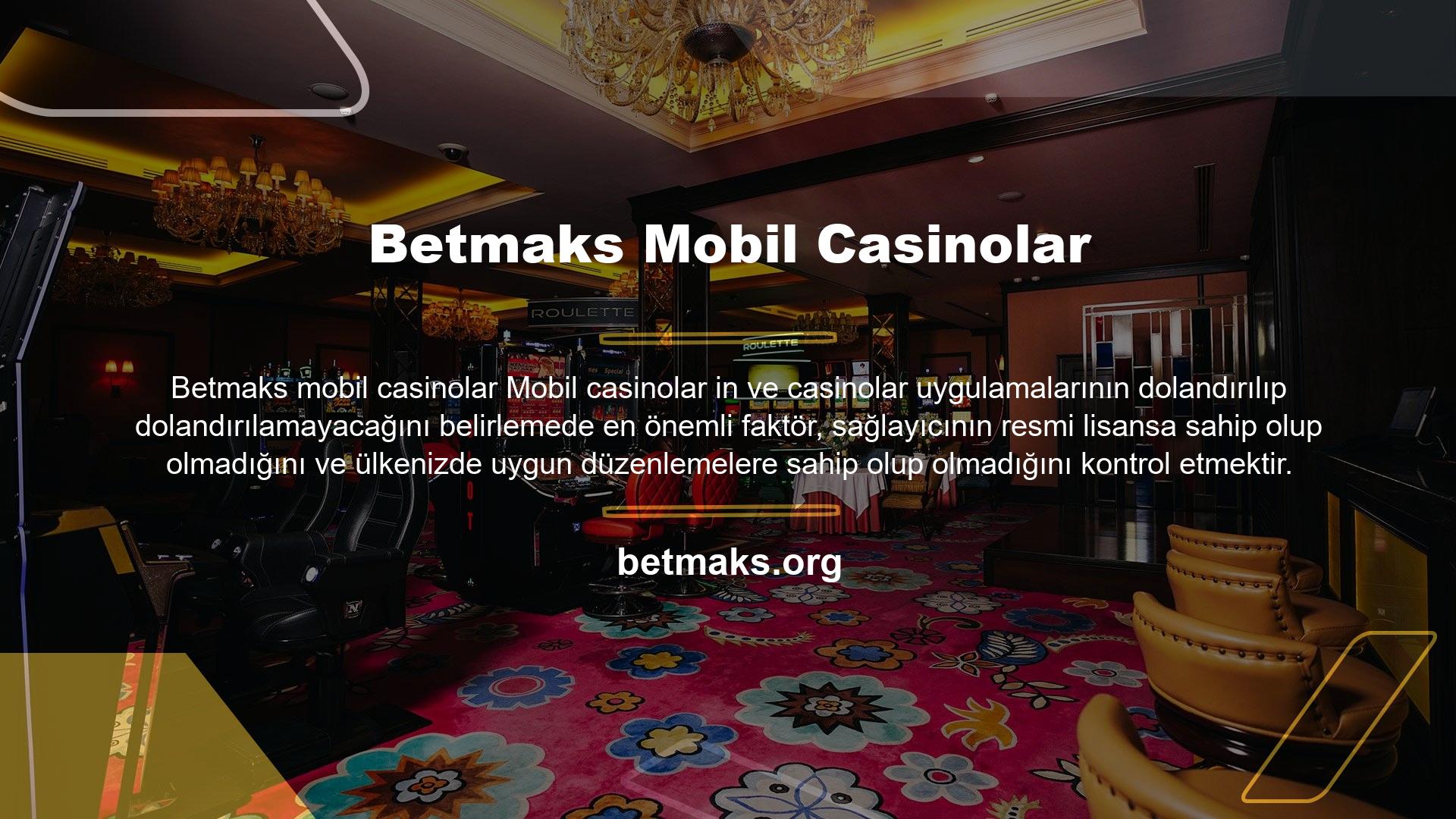 Bu sitede önerilen tüm operatörler, çevrimiçi oyun siteleri için yüksek düzeyde Betmaks mobil casinolar sağlayan ajanslar tarafından onaylanmıştır